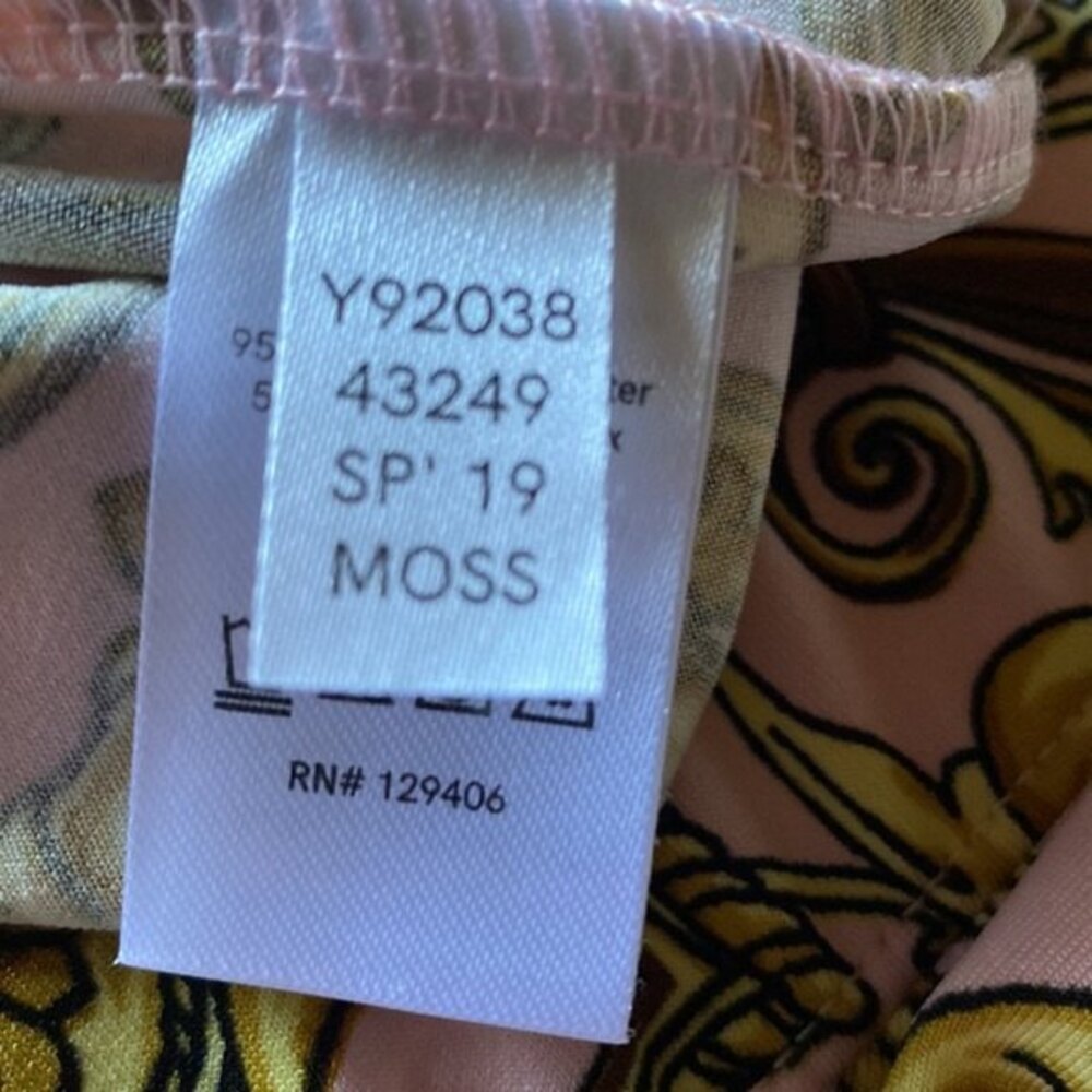 Venus Pink & Gold Print Asymmetric Hem Full A Line Skirt XS - Picture 5 of 7